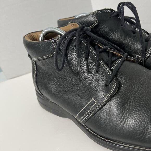 Johnston & Murphy Hunley Plain Toe Chukka Boots Shoes Size 9 M Black Leather - Picture 2 of 11